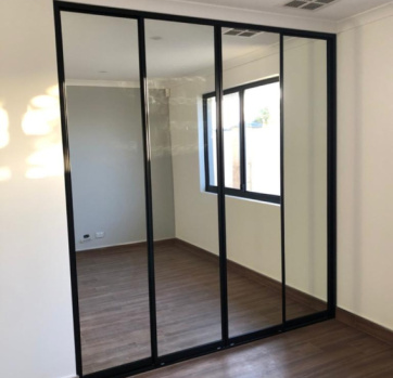 Mirror with black frames